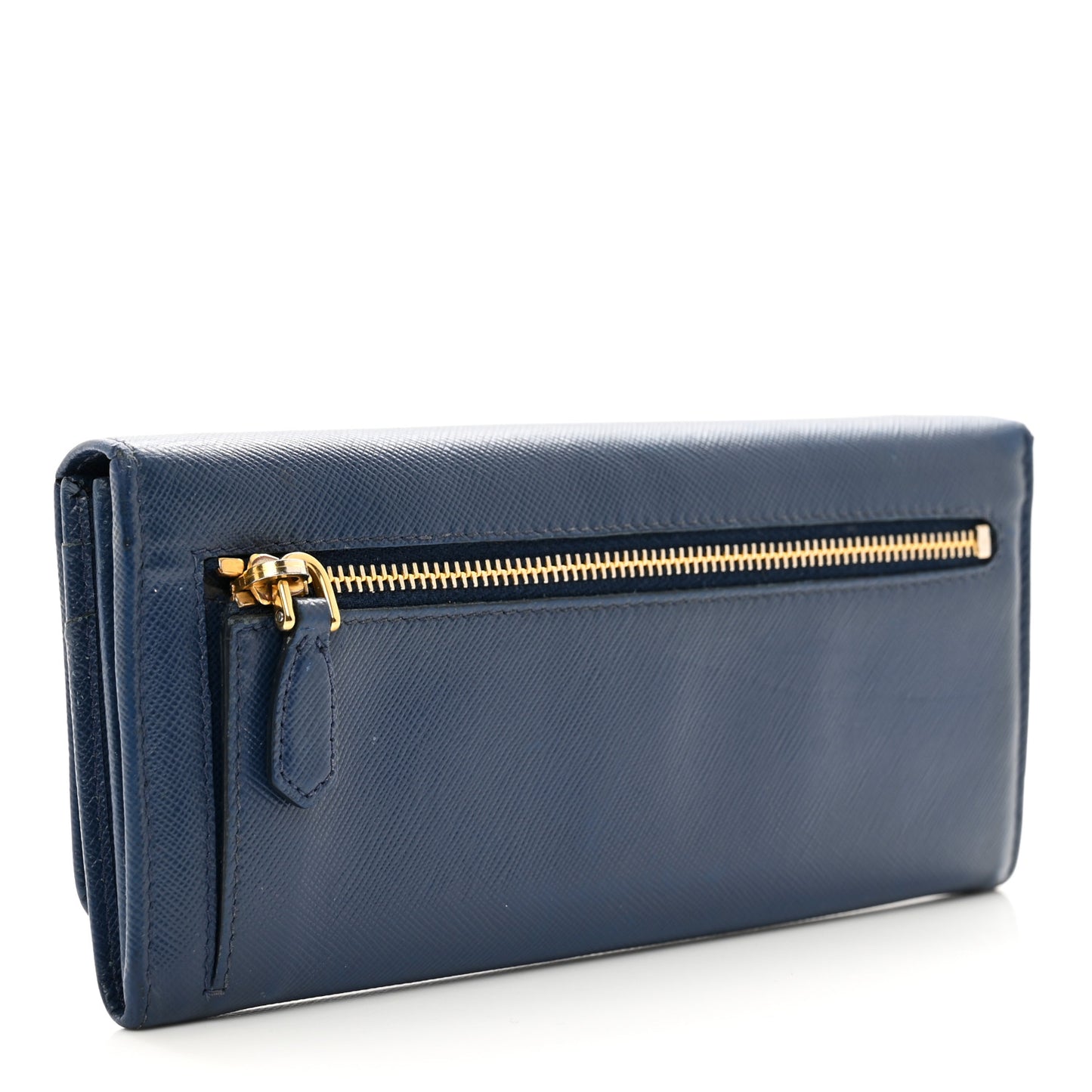 Saffiano Metal Continental Flap Wallet Bleuette