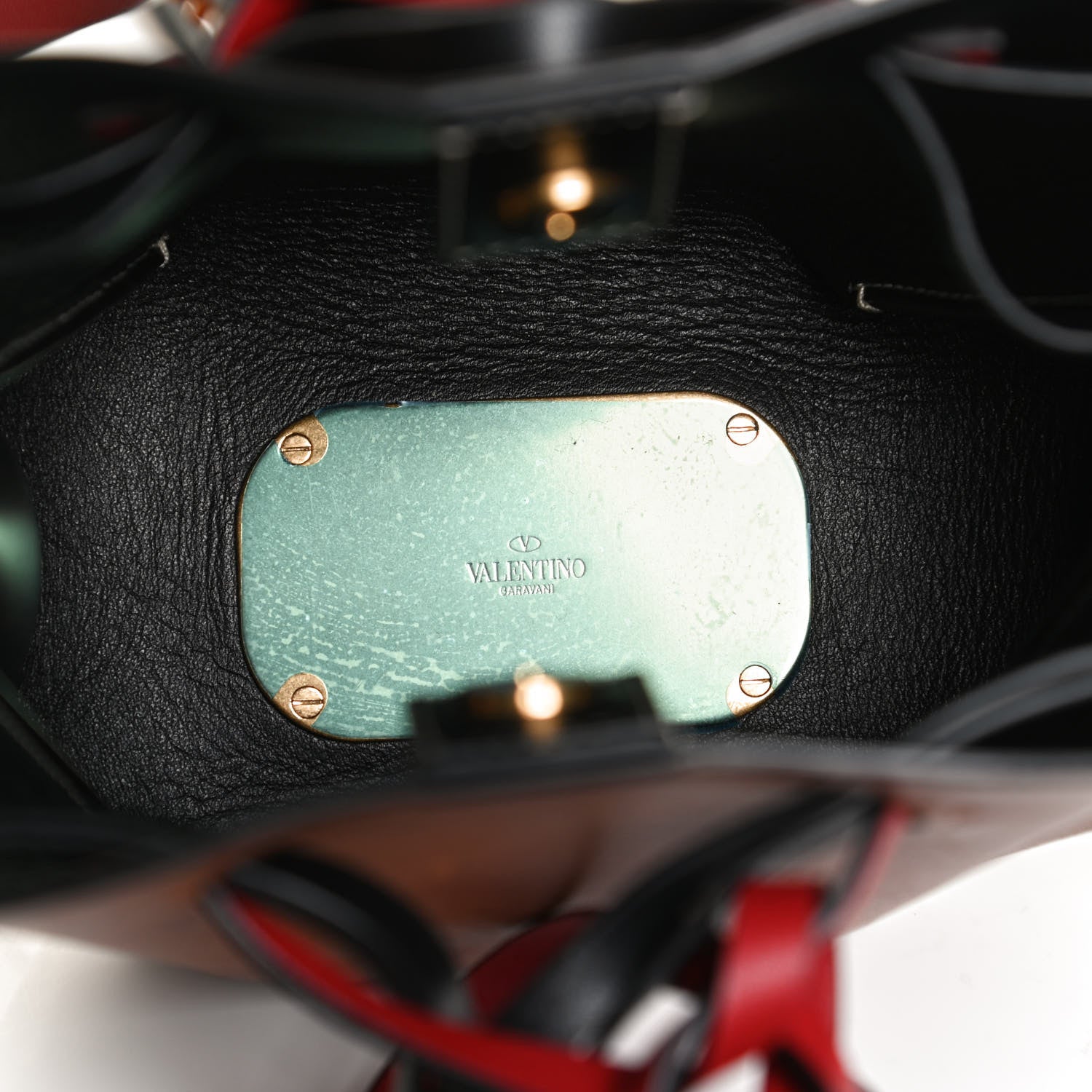 Valentino Garavani Grainy Calfskin VLogo Bucket Bag Brown 10 of 21