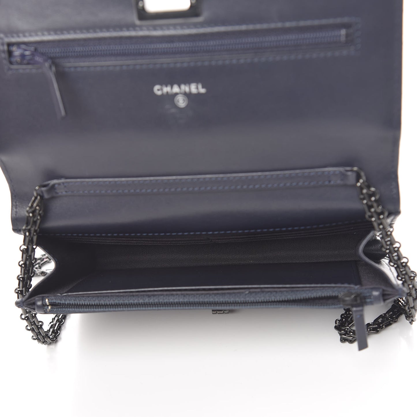Aged Calfskin Quilted Reissue Wallet On Chain WOC Navy