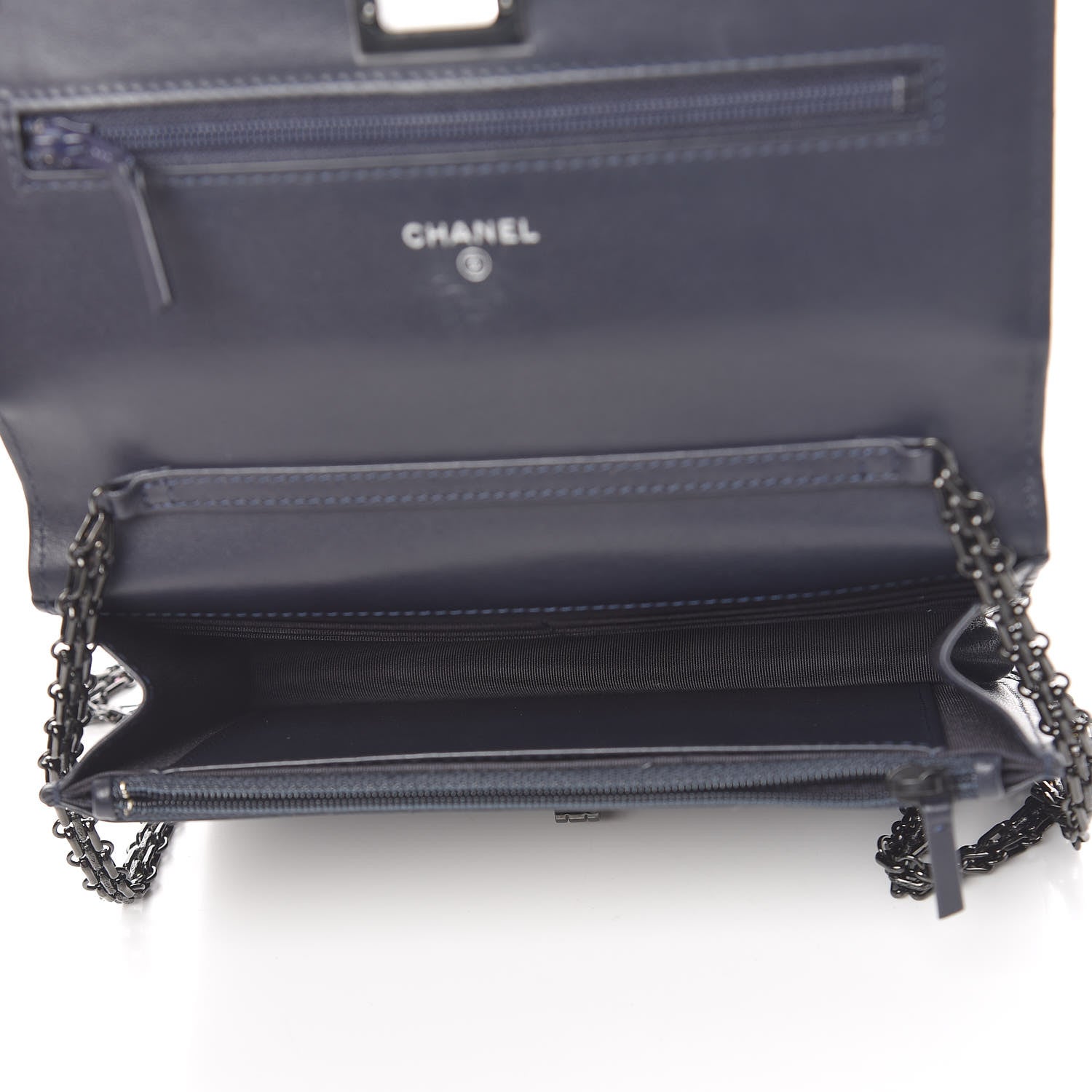 Chanel Aged Calfskin Quilted Reissue Wallet On Chain WOC Navy 5 of 11