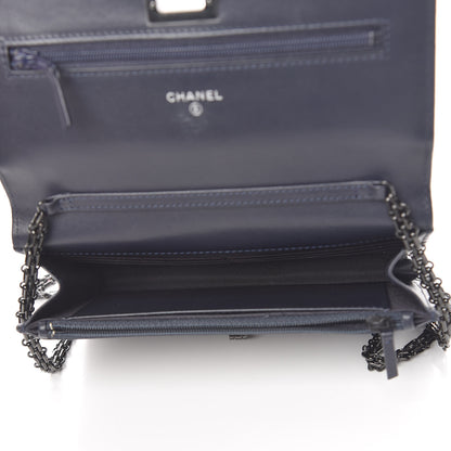 Chanel Aged Calfskin Quilted Reissue Wallet On Chain WOC Navy 5 of 11