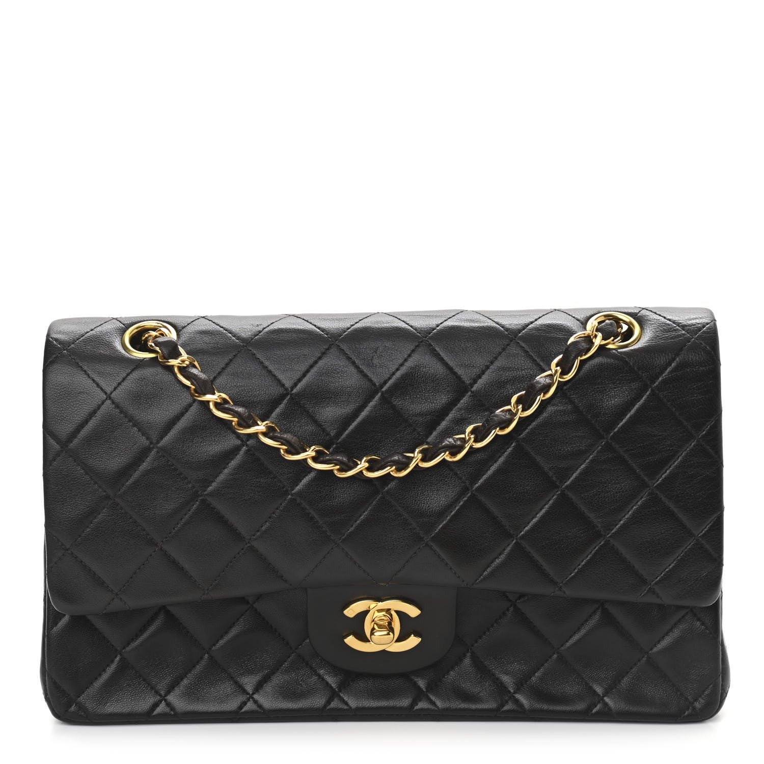 Chanel Lambskin Quilted Medium Double Flap Black 1 of 11
