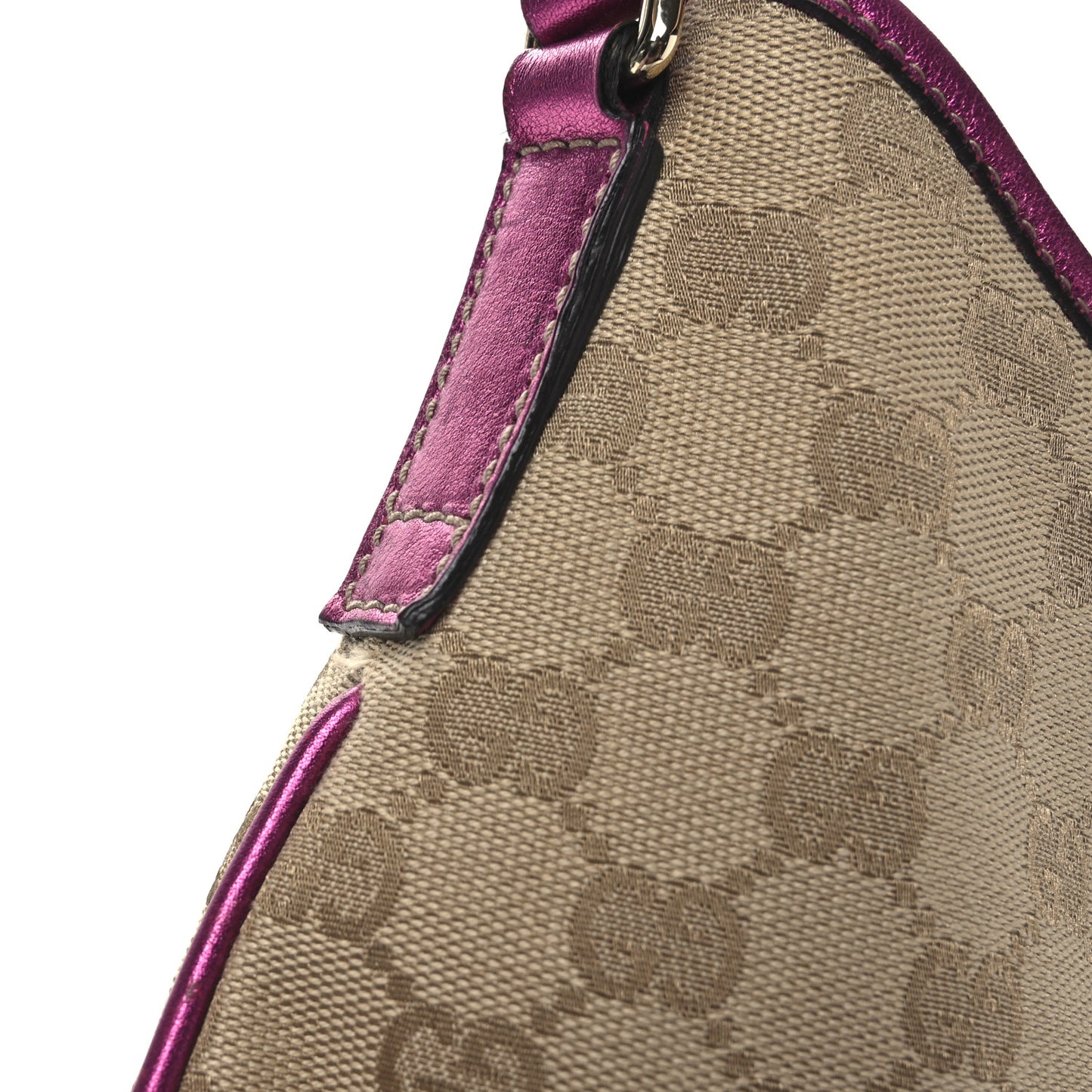 Metallic Calfskin Monogram Medium New Britt Hobo  Pink