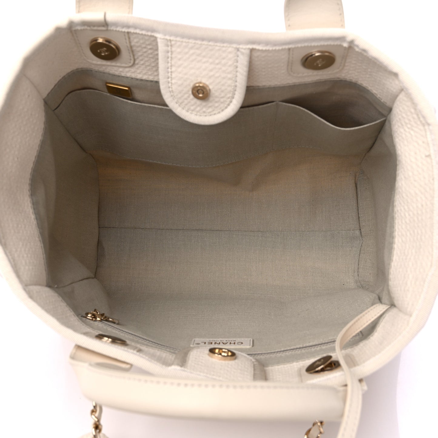 Mixed Fibers Small Deauville Tote White