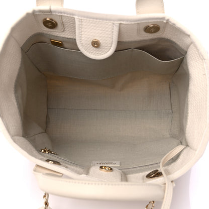 Chanel Mixed Fibers Small Deauville Tote White 6 of 10