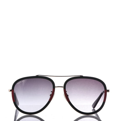 Gucci Web Aviator Sunglasses GG0062S Green Red 2 of 7