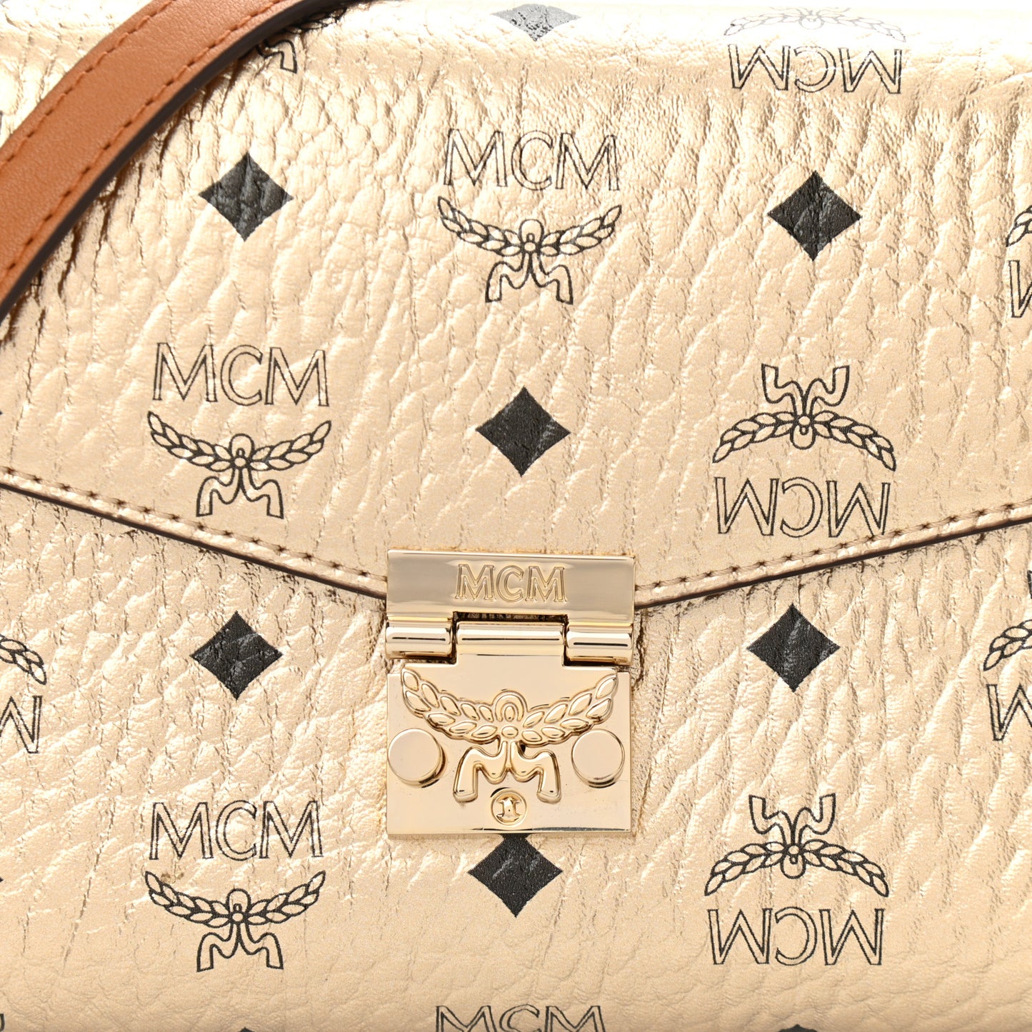 Metallic Visetos Medium Millie Crossbody Bag Berlin Gold