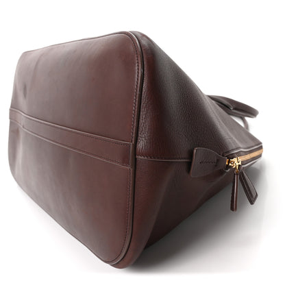 The Row Polished Saddle Calfskin Large Devon Bag Burgundy 9 of 9