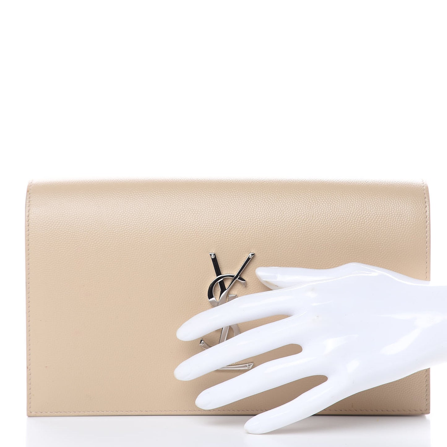 Grain De Poudre Classic Kate Monogram Clutch Nude Powder