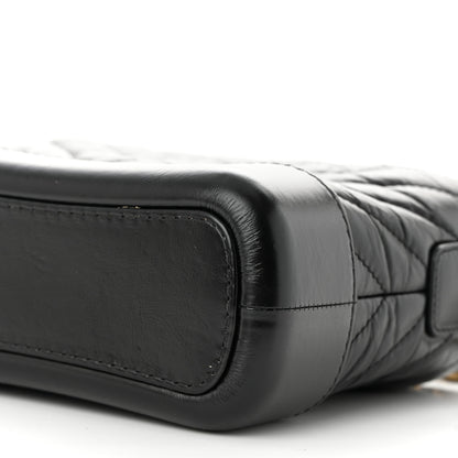 Chanel Aged Calfskin Chevron Quilted Small Gabrielle Hobo Black 10 of 13