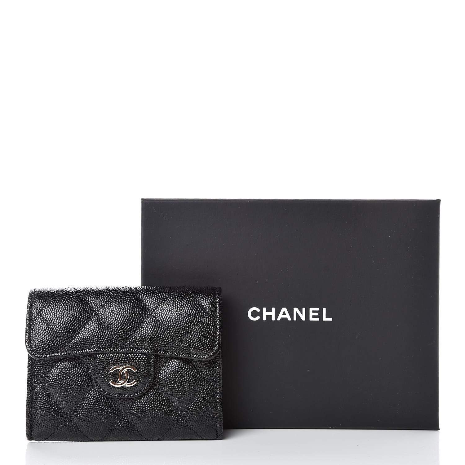 Chanel Caviar Quilted Flap Card Holder Wallet Black 9 of 9