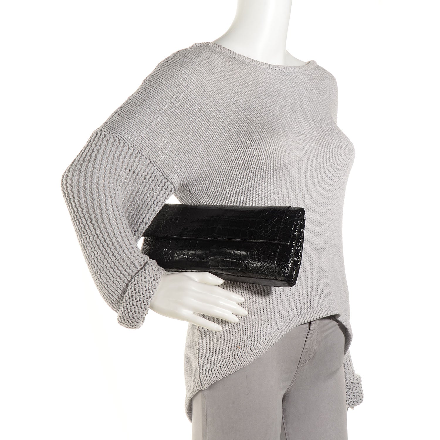 Nancy Gonzalez Crocodile Clutch Black 2 of 8