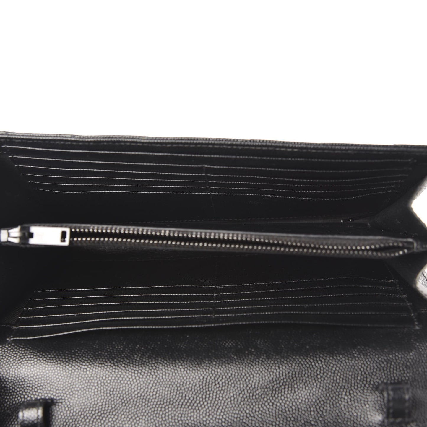 Grain De Poudre Matelasse Chevron Monogram Chain Wallet Black