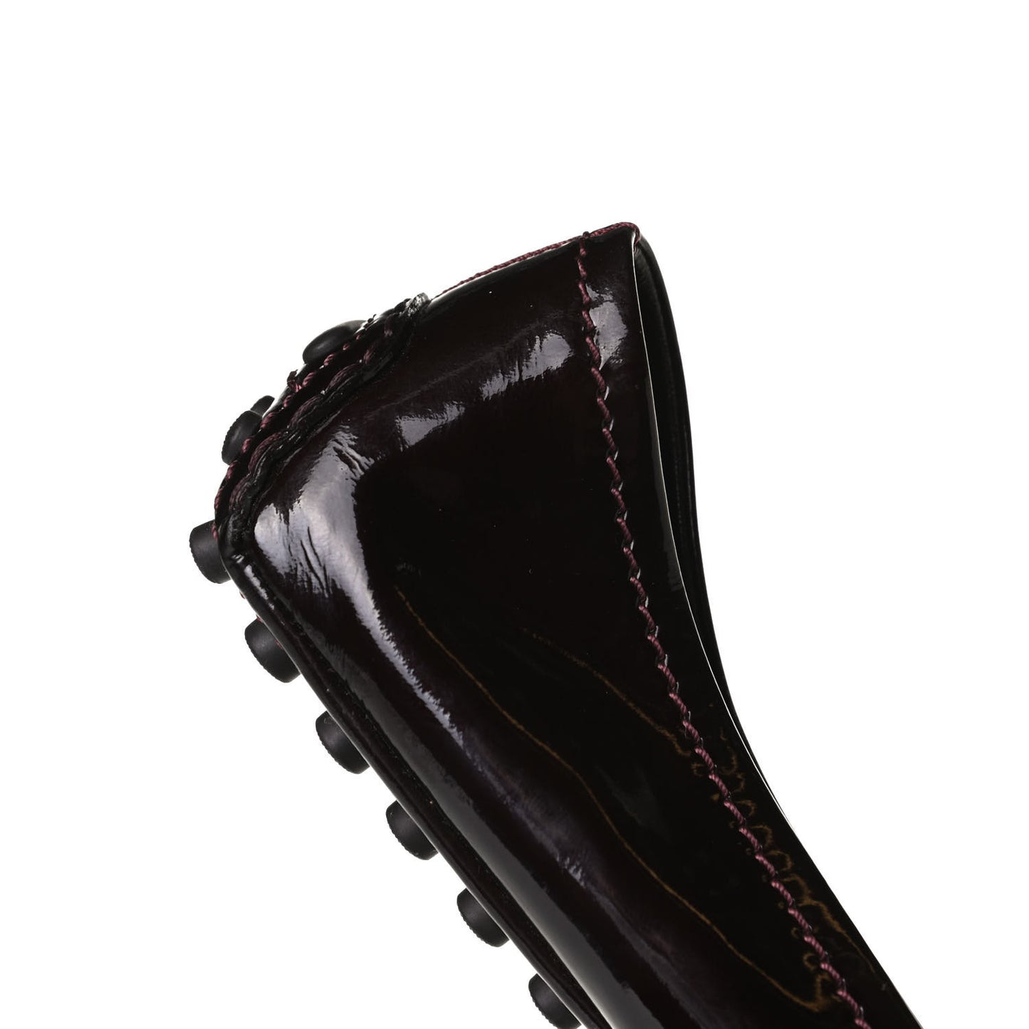 Patent Calfskin Oxford Ballerina Flats 40 Amarante