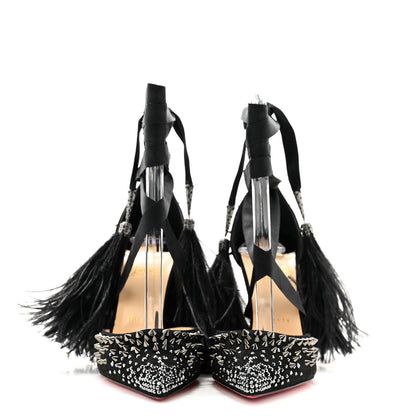 Christian Louboutin Velour Spikes Fairy 100 Pumps 37 Black 2 of 8