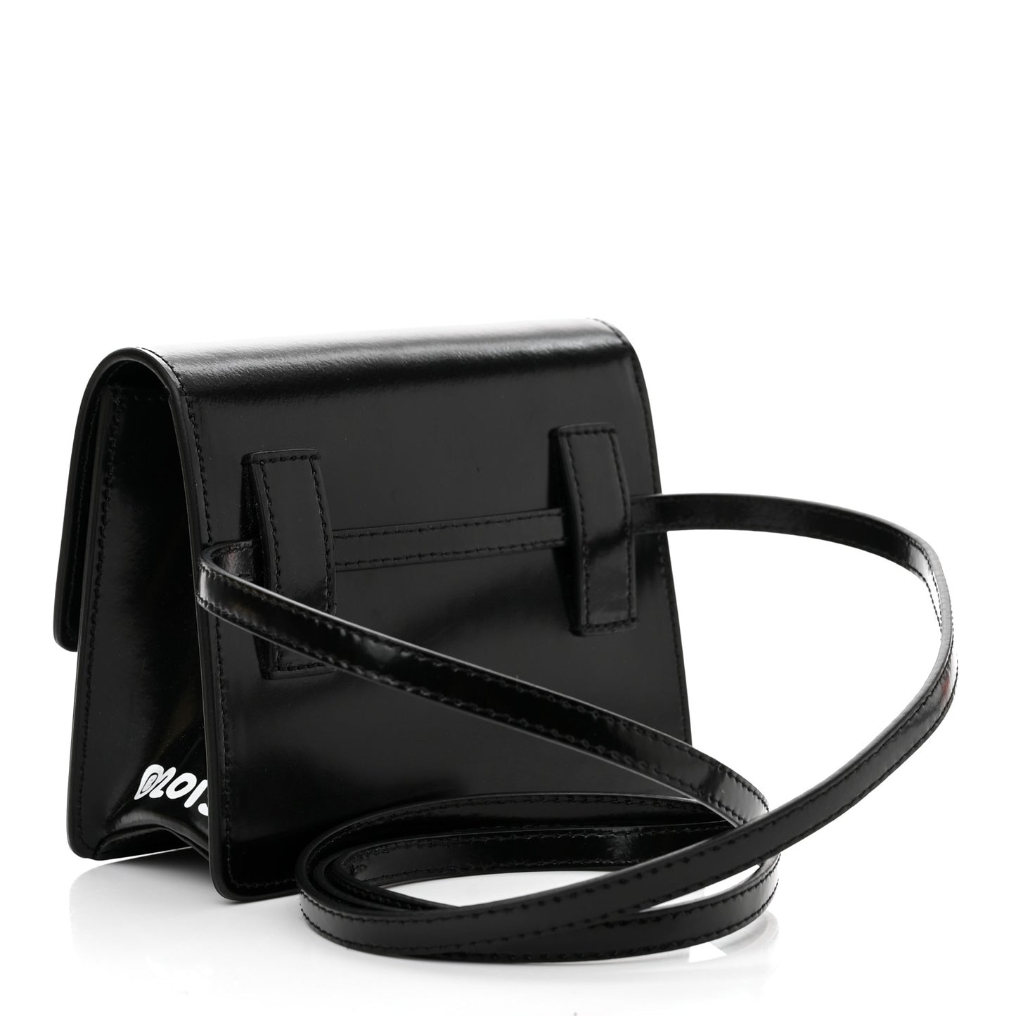 Calfskin Jitney 0.7 Rent Money Crossbody Bag Black