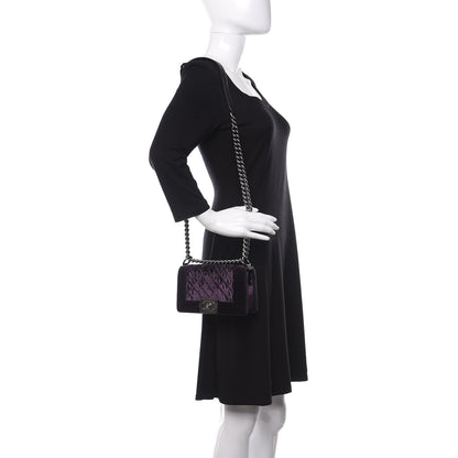 Chanel Velvet Quilted Small Boy Flap Purple 2 of 11