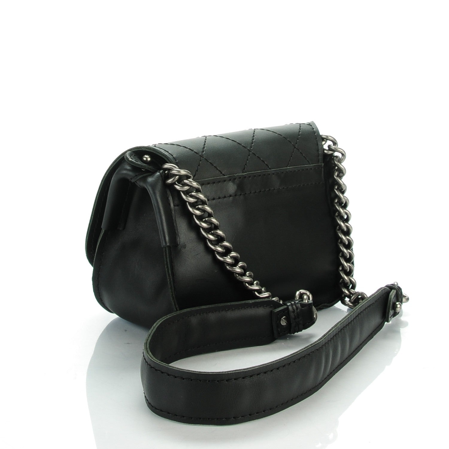 Chanel Calfskin Stitched Mini Highlander Messenger Black 3 of 7