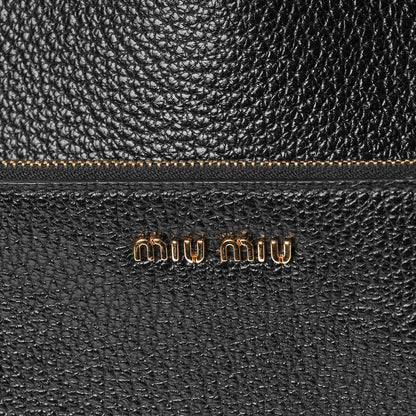 Miu Miu Goatskin Madras Tote Black 9 of 9