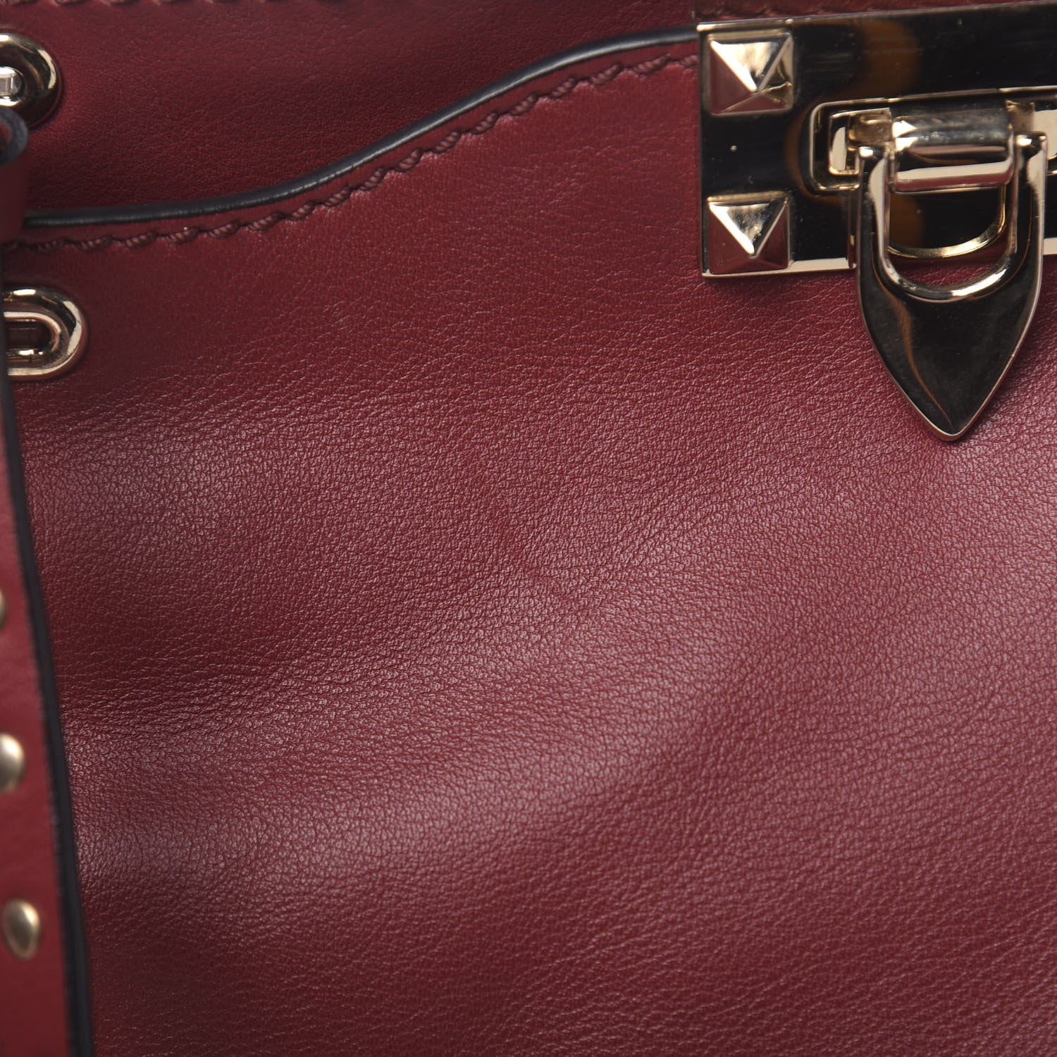 Valentino Garavani Vitello Medium Rockstud Tote Scarlet 7 of 10
