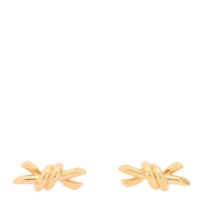 Tiffany 18K Yellow Gold Twist Knot Earrings 1 of 4