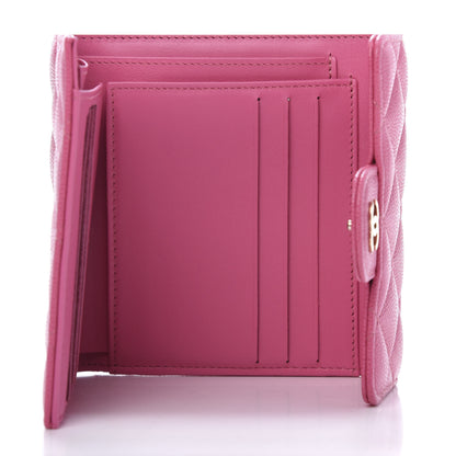 Chanel Caviar Quilted Compact Flap Wallet Pink 5 of 9
