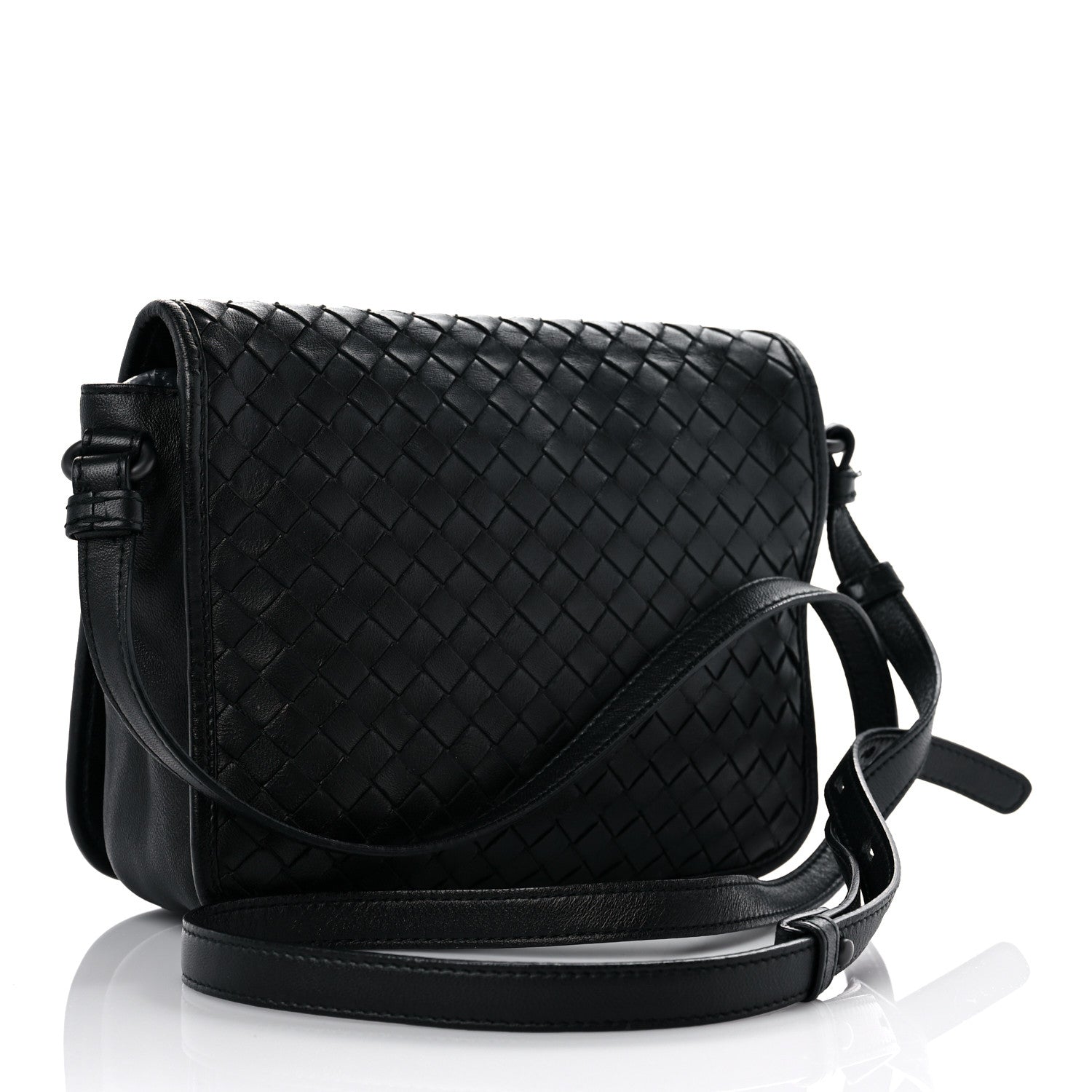 Bottega Veneta Nappa Intrecciato Flap Crossbody Black 2 of 13