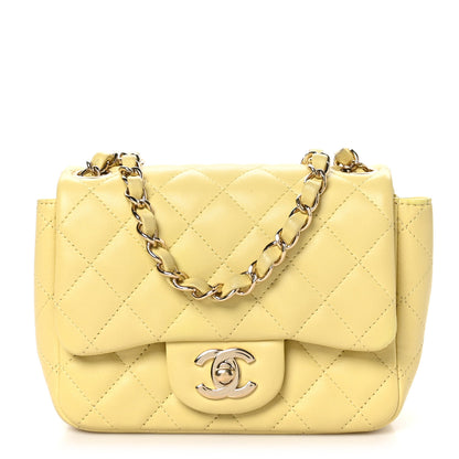 Chanel Lambskin Quilted Mini Square Flap Light Yellow 1 of 10