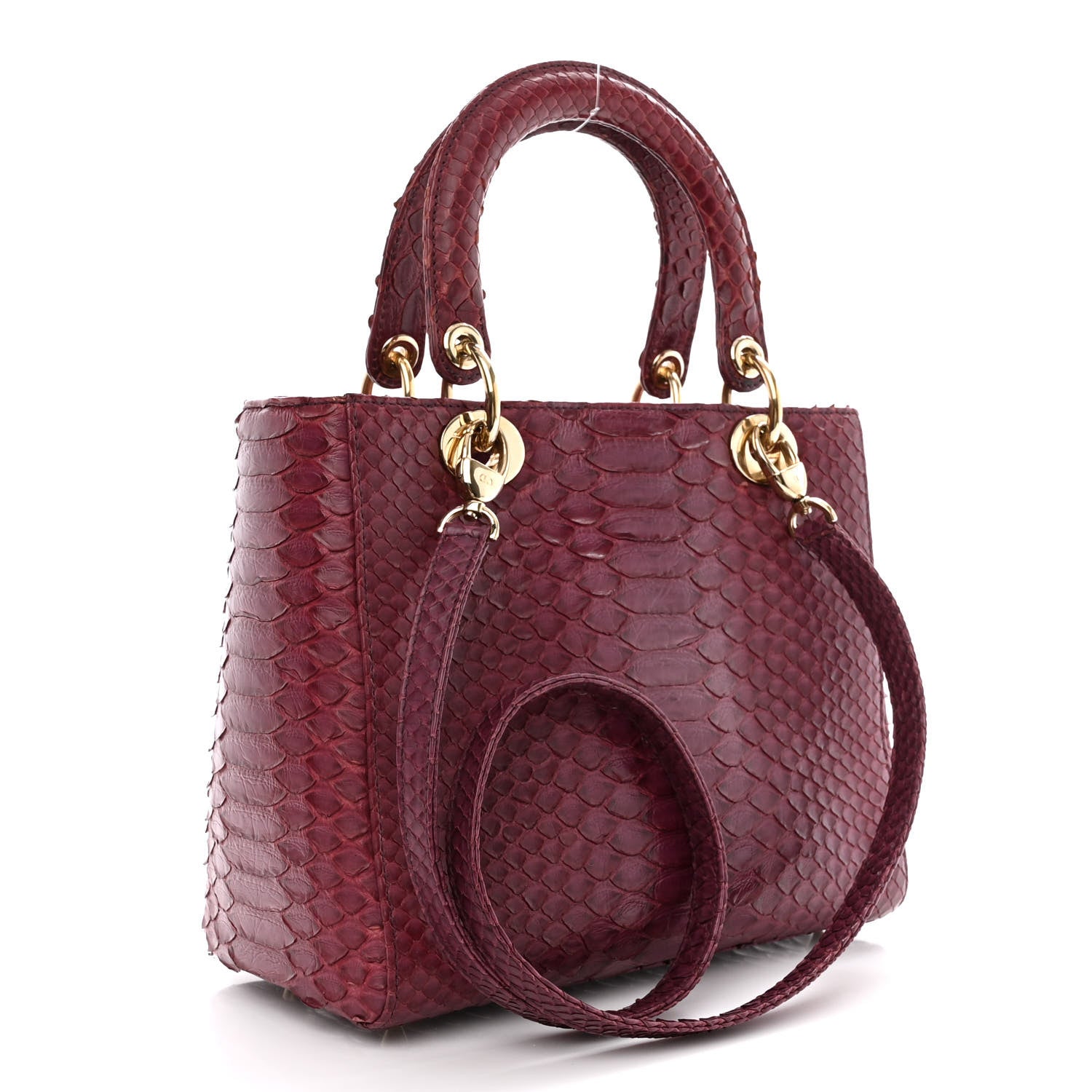 Christian Dior Snakeskin Medium Lady Dior Purple 3 of 10