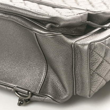 Chanel Metallic Grained Calfskin Quilted Large Casual Rock Backpack Charcoal 10 of 10