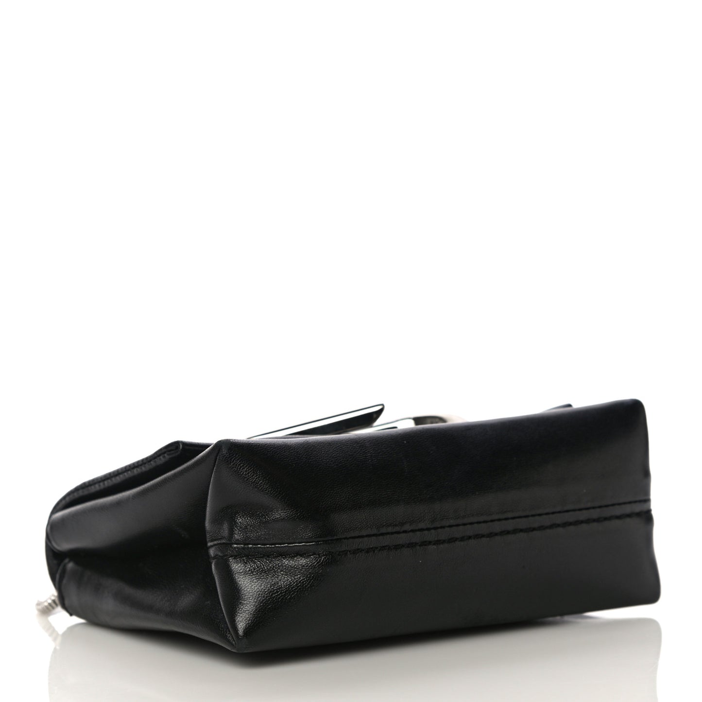 Calfskin Alix Soft Flap Clutch Black