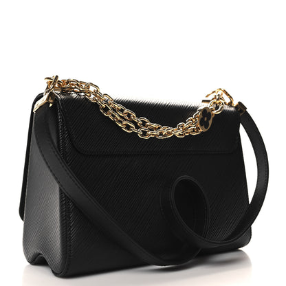 Louis Vuitton Epi Twist Monogram Flower Chain Shoulder Bag MM Black 4 of 10