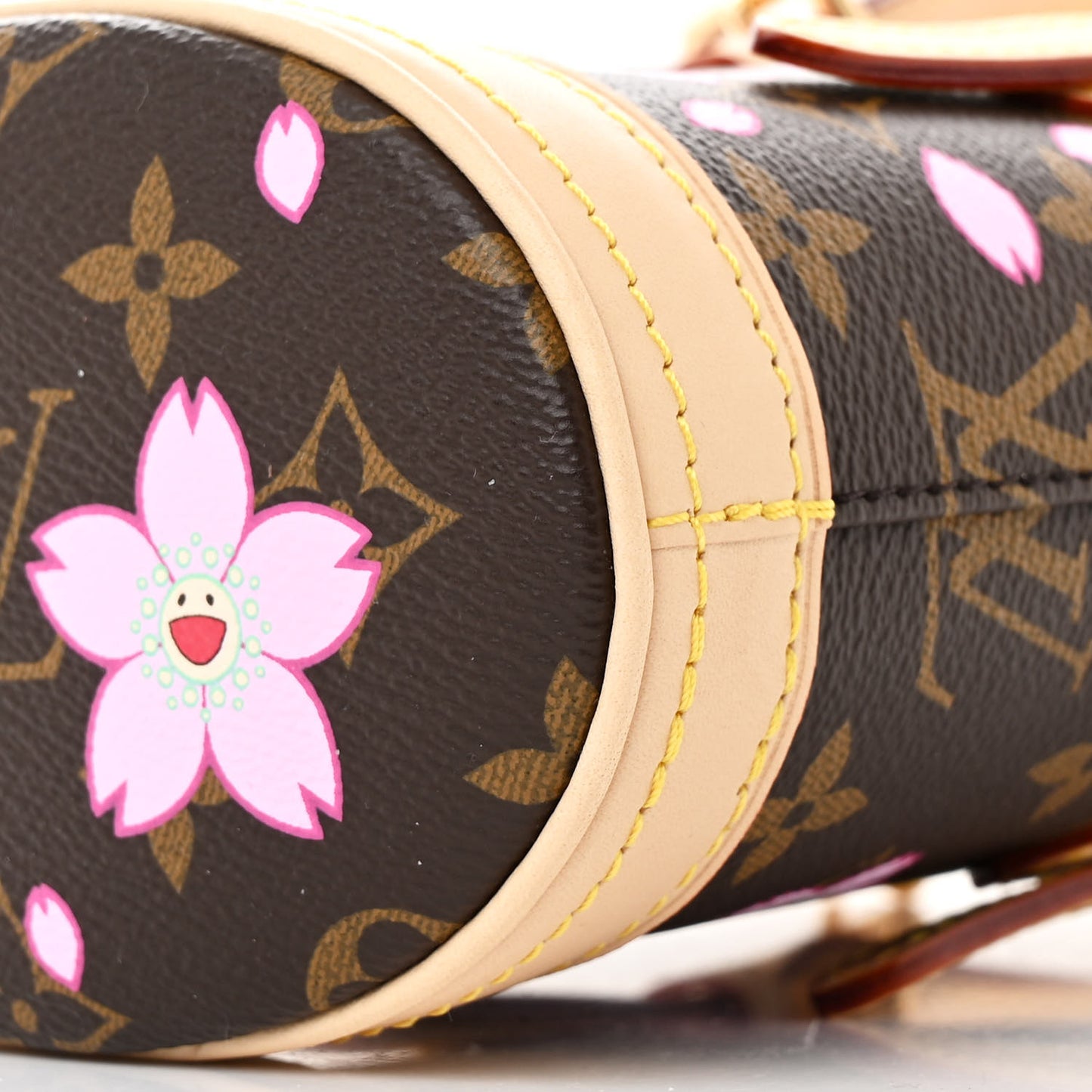 LV X TM Monogram Cherry Blossom Nano Bucket Sakura Brown