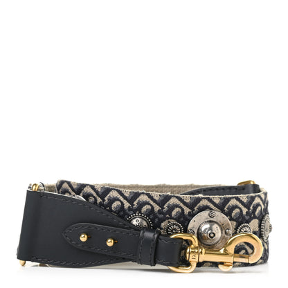 Christian Dior Oblique Studded Shoulder Strap Blue 1 of 8