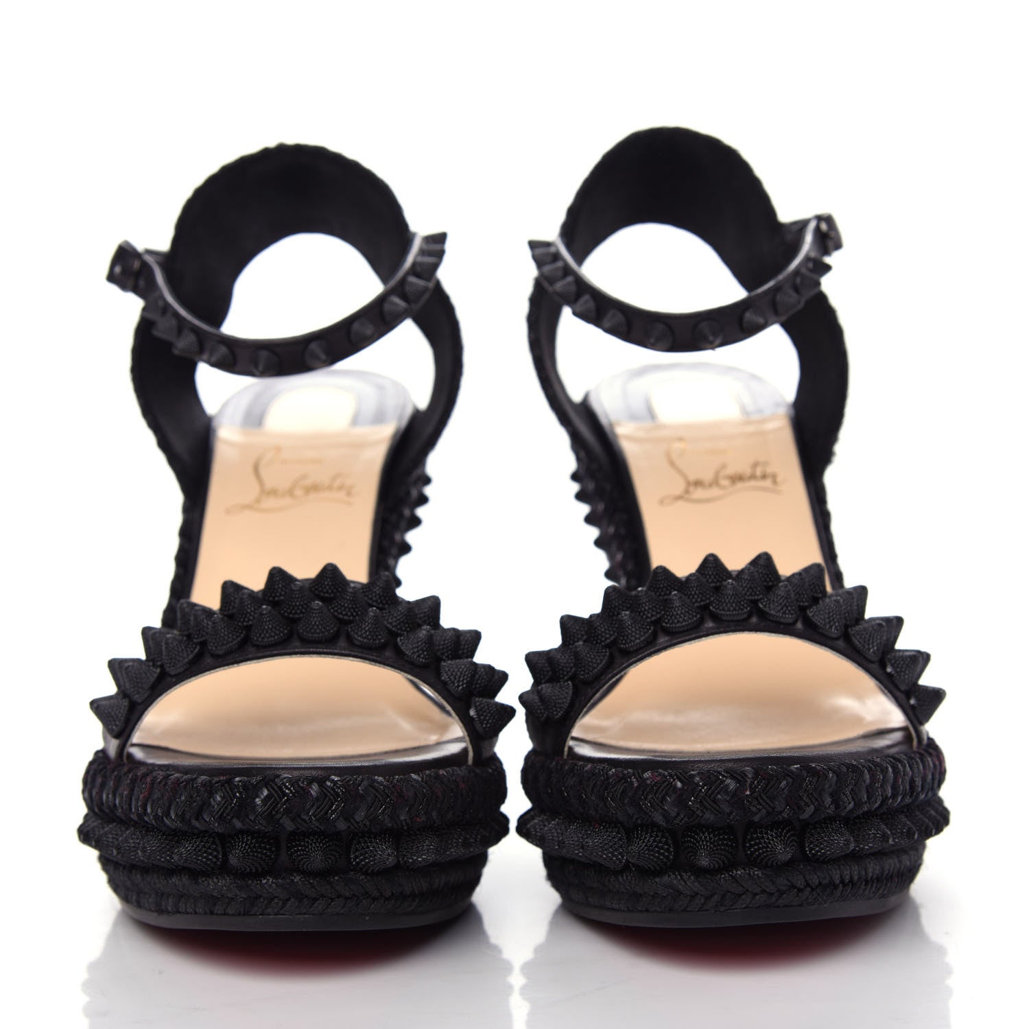 Christian Louboutin Calfskin Lata 110 Wedges 37 Black 2 of 10