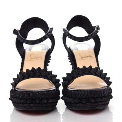 Christian Louboutin Calfskin Lata 110 Wedges 37 Black 2 of 10