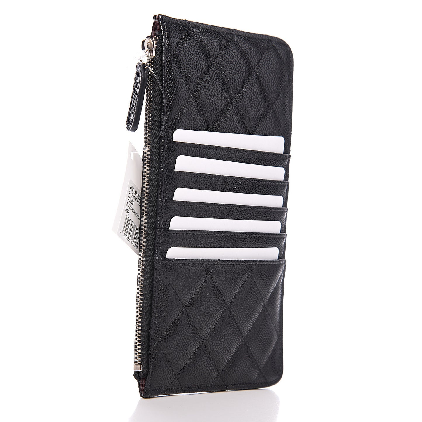 Caviar Quilted Classic Flat Wallet Pouch Black