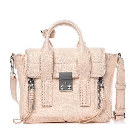 3.1 Phillip Lim 3.1 Textured Calfskin Mini Pashli Satchel White Peach 1 of 10