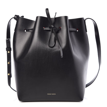 Mansur Gavriel Vegetable Tanned Calfskin Bucket Bag Black Flamma 1 of 12