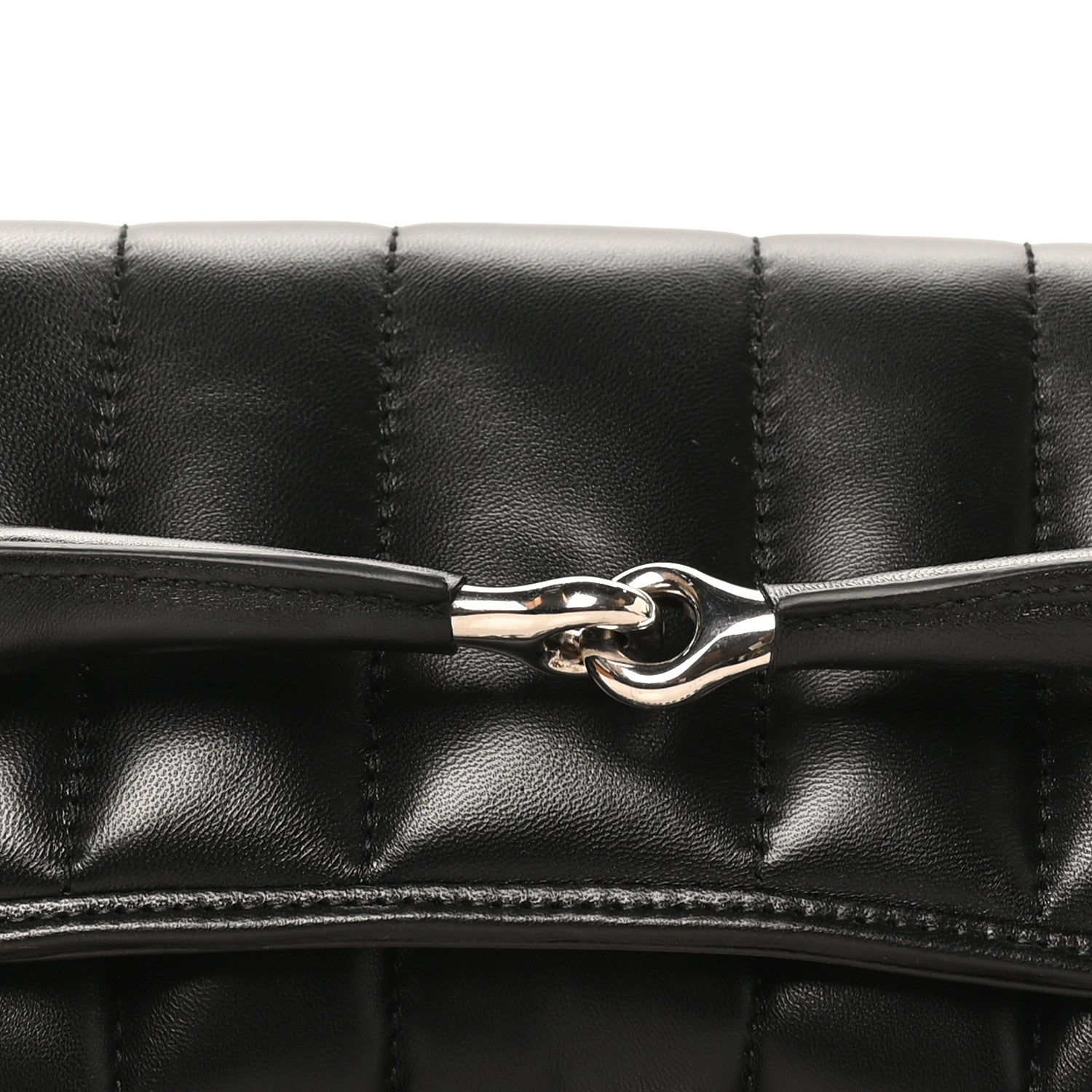 Gucci Nappa Vertical Matelasse Medium Maxi Horsebit Chain Shoulder Bag Black 8 of 11