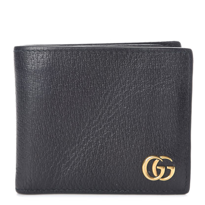 Gucci Calfskin Boar Effect GG Marmont Bi-Fold Wallet Black 1 of 6
