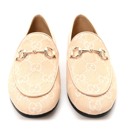 Gucci Canvas GG Monogram Horsebit Womens Jordaan Loafers 35.5 Souffle Rose 3 of 10
