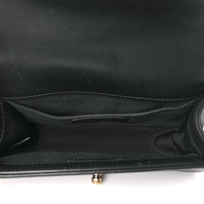 Chanel Metallic Calfskin Pleated Small Boy In Rome Flap Black Gold 5 of 10