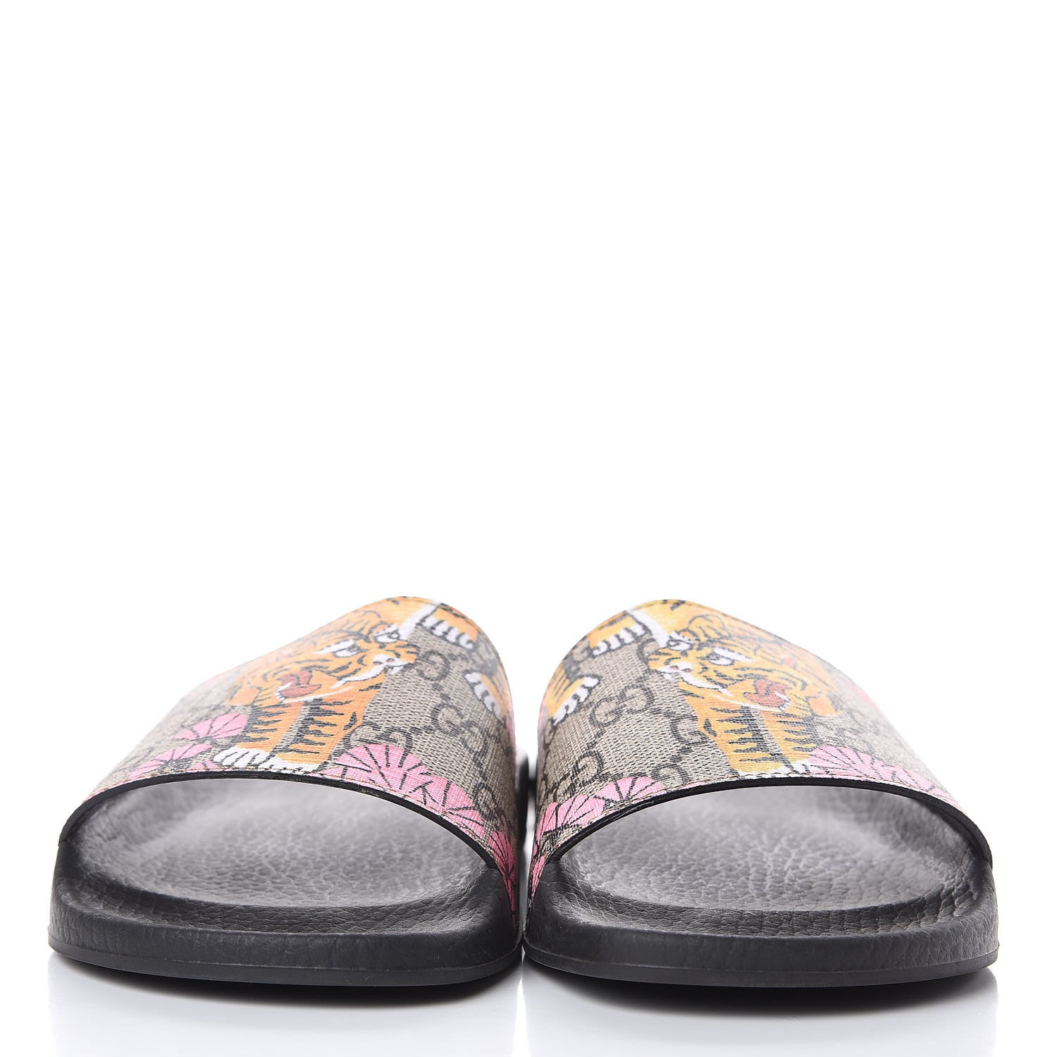 Gucci GG Supreme Monogram Bengal Slide Sandals 37 Beige Pink 2 of 9