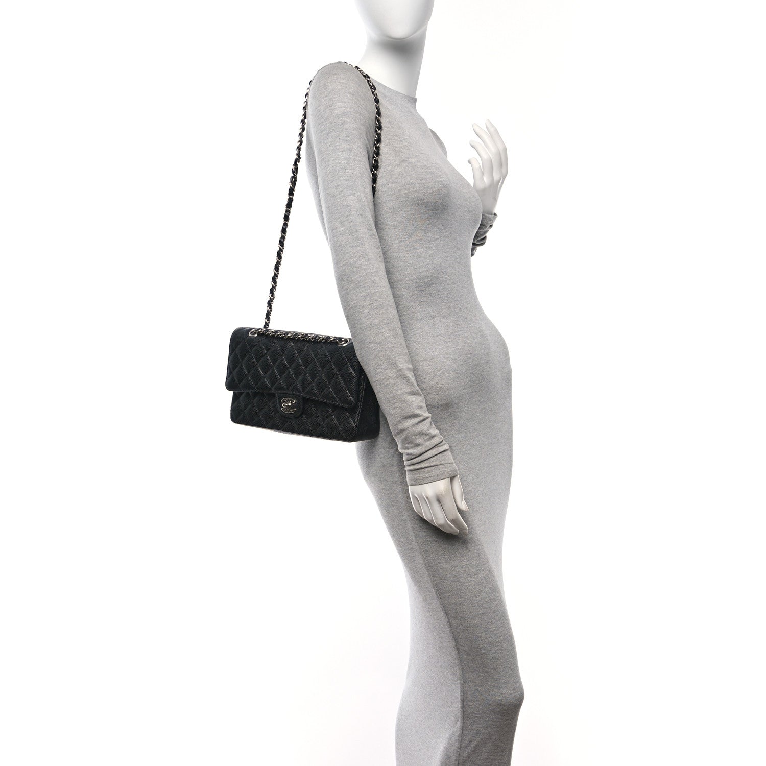 Chanel Caviar Quilted Medium Double Flap Black 2 of 11