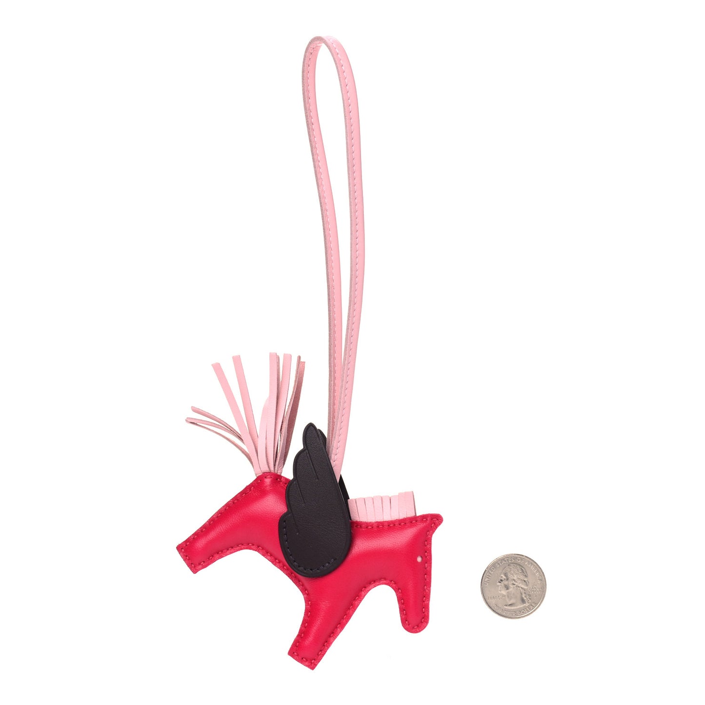 Milo Lambskin Grigri Rodeo Pegase Horse Bag Charm PM Framboise Rose Sakura Rouge Sellier