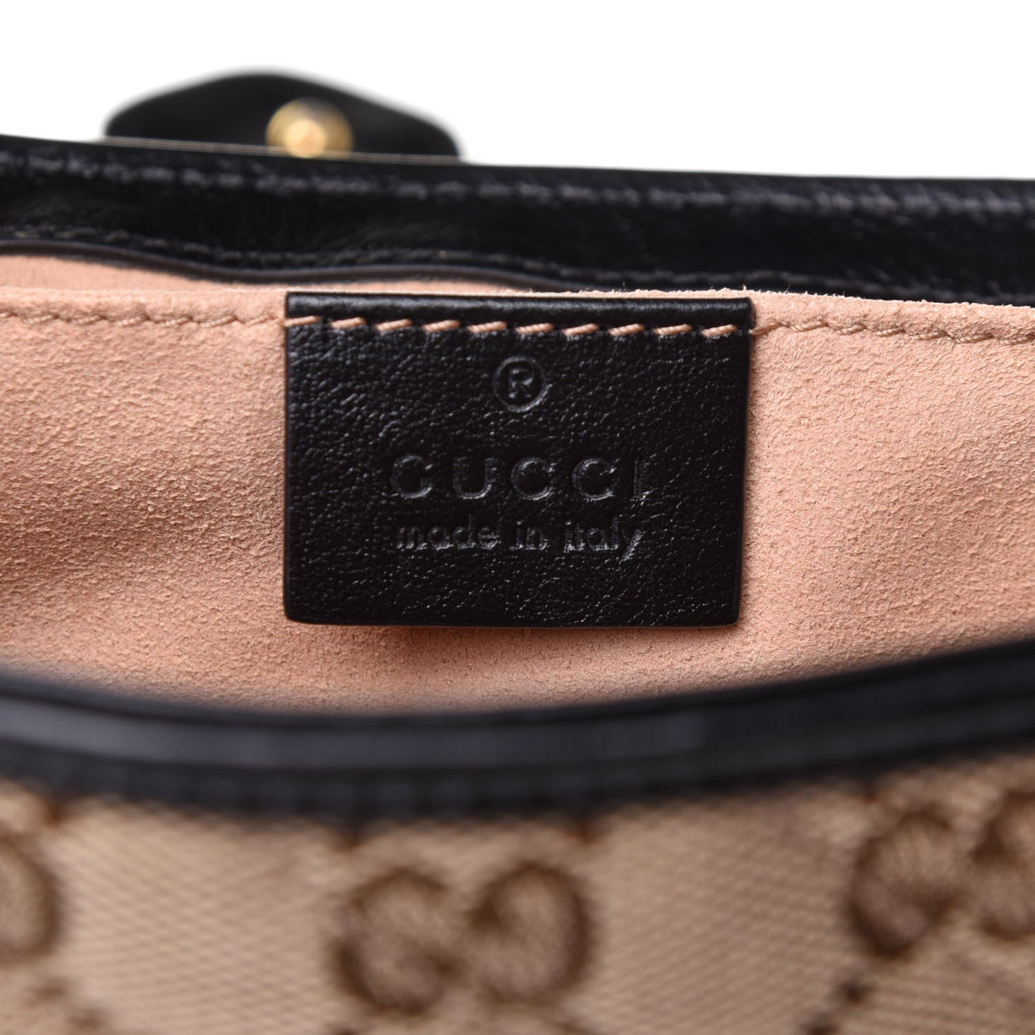Gucci Monogram Matelasse Diagonal Mini GG Marmont Shoulder Bag Beige Black 8 of 10