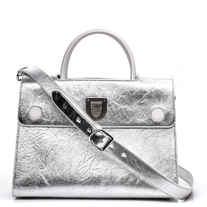 Christian Dior Metallic Calfskin Medium Diorever Flap Silver 1 of 12