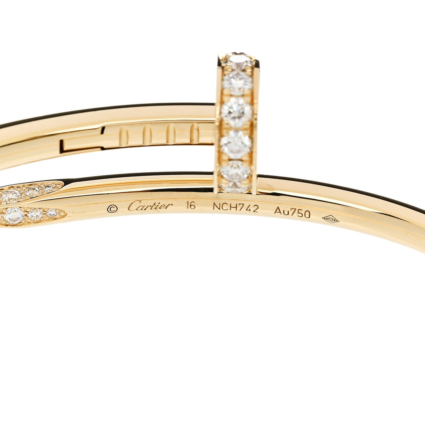 18K Yellow Gold Diamond Juste Un Clou Bracelet 16