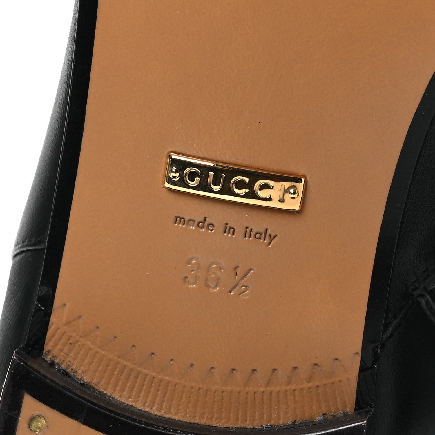 Gucci Calfskin Knee High Boots 36.5 Black 8 of 14